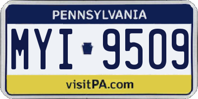 PA license plate MYI9509
