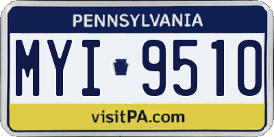 PA license plate MYI9510