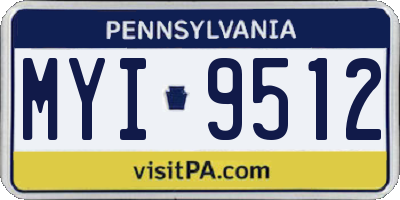 PA license plate MYI9512