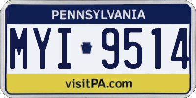 PA license plate MYI9514
