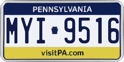 PA license plate MYI9516