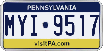 PA license plate MYI9517