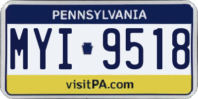 PA license plate MYI9518