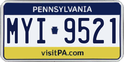 PA license plate MYI9521