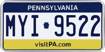 PA license plate MYI9522