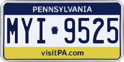PA license plate MYI9525