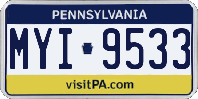 PA license plate MYI9533
