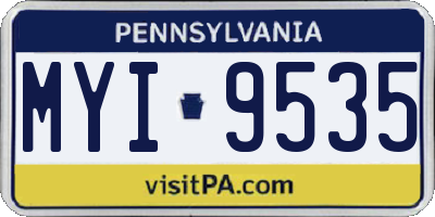 PA license plate MYI9535
