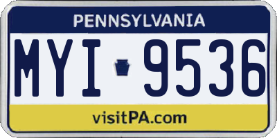 PA license plate MYI9536