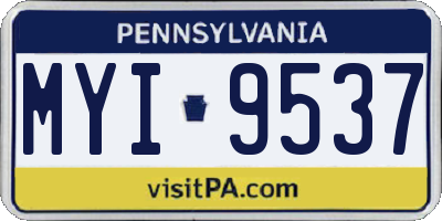 PA license plate MYI9537