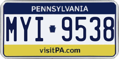 PA license plate MYI9538