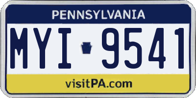 PA license plate MYI9541