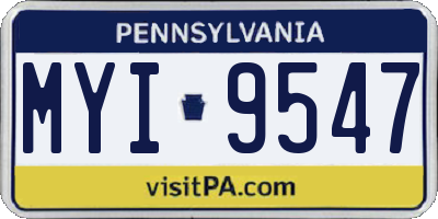 PA license plate MYI9547