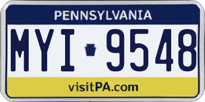 PA license plate MYI9548