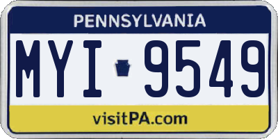 PA license plate MYI9549