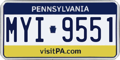 PA license plate MYI9551