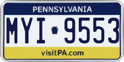 PA license plate MYI9553