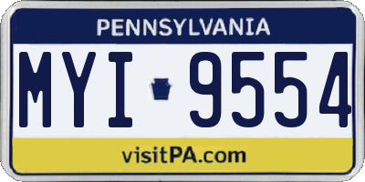 PA license plate MYI9554