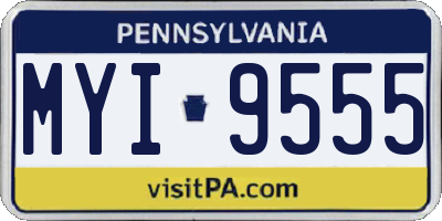 PA license plate MYI9555