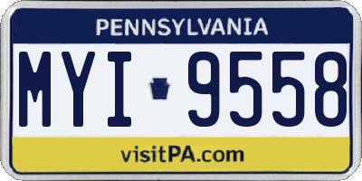 PA license plate MYI9558