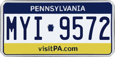 PA license plate MYI9572