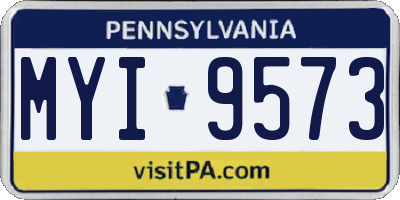 PA license plate MYI9573