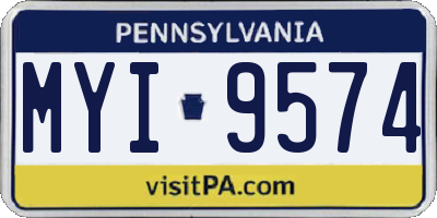 PA license plate MYI9574