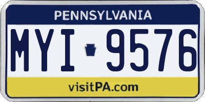PA license plate MYI9576