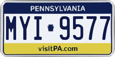 PA license plate MYI9577