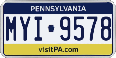 PA license plate MYI9578