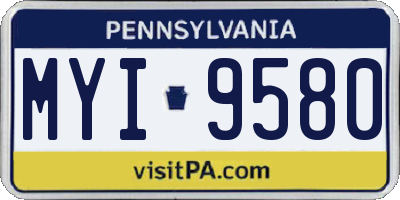 PA license plate MYI9580