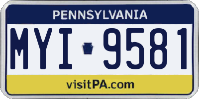 PA license plate MYI9581