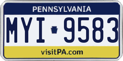 PA license plate MYI9583