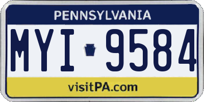 PA license plate MYI9584