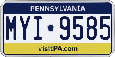 PA license plate MYI9585