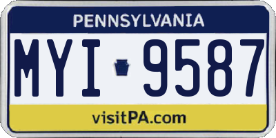 PA license plate MYI9587