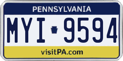 PA license plate MYI9594