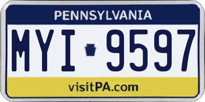 PA license plate MYI9597