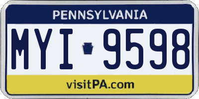 PA license plate MYI9598