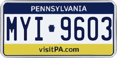 PA license plate MYI9603