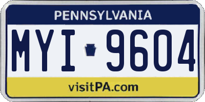 PA license plate MYI9604