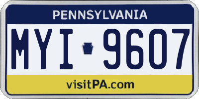 PA license plate MYI9607