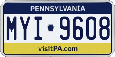 PA license plate MYI9608