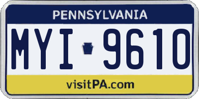 PA license plate MYI9610