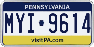 PA license plate MYI9614