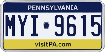 PA license plate MYI9615
