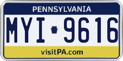 PA license plate MYI9616