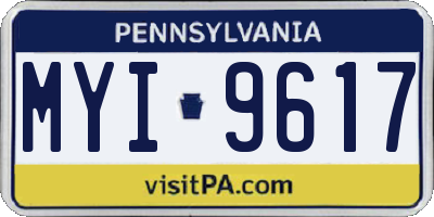 PA license plate MYI9617