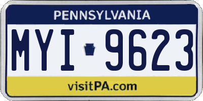 PA license plate MYI9623