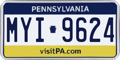 PA license plate MYI9624
